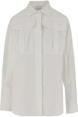 Patou Bluser & Skjorter, Dame, Hvid, XS, Bomuld, Maxi Lomme Bomuld Skjorte