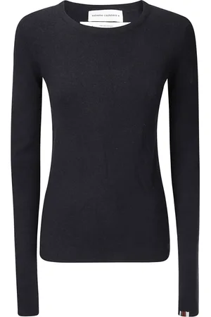 EXTREME CASHMERE Top, Dame, Blå, ONE SIZE, Bomuld, Langærmet T-shirt i Ål-stil
