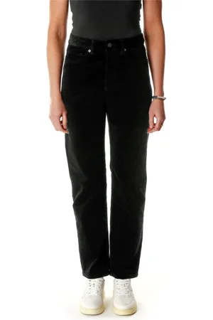 Armedangels Jeans, Dame, Sort, 4XS L32, Corduroy Highwaist Straight Fit Jeans