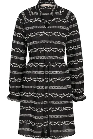RUE de FEMME Kjole, Dame, Sort, L, Uld, Sort A-linje Kjole med Elastiske Manchetter