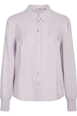 RUE de FEMME Bluser & Skjorter, Dame, Lilla, M, Polyester, Feminin Lilla Skjorte med Smock Detaljer