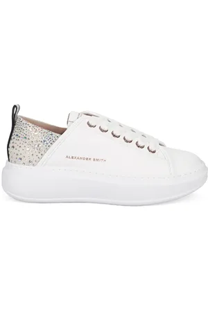 Alexander Smith Sko, Dame, Hvid, 39 EU, Læder, Wembley Hvide Rhinsten Sneakers