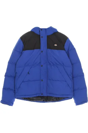 Dickies Jakke, Herre, Blå, XL, Uld, Blå Dunjakke med Aftagelig Hætte