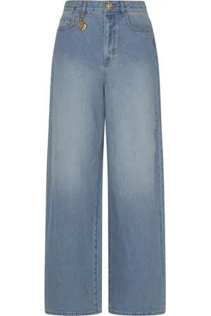 ZIMMERMANN Jeans, Dame, Blå, W24, Bomuld, Crush Straight Jeans