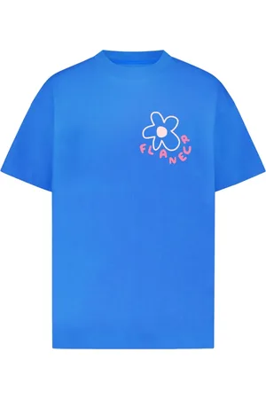 FLÂNEUR Top, Herre, Blå, XL, Uld, Blomster Tshirt til Mænd og Kvinder