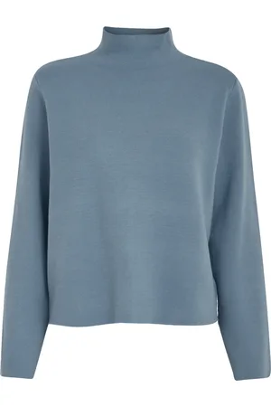 Minus Strik, Dame, Blå, L, Uld, Høj Hals Strik Pullover, Citadel Blå