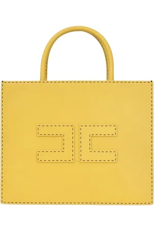 Elisabetta Franchi Taske, Dame, Gul, ONE SIZE, Uld, Gul shopper taske med skulderrem