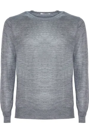 KANGRA CASHMERE Strik, Herre, Grå, 3XL, Uld, Grå Uld Crew Neck Sweater