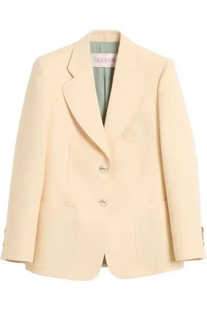 VALENTINO GARAVANI Jakke, Dame, Gul, S, Uld, Gul Blazer i Crepe Couture