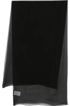 Alberta Ferretti Tilbehør, Dame, Sort, ONE SIZE, Sort Silke Georgette Wraparound Tørklæde