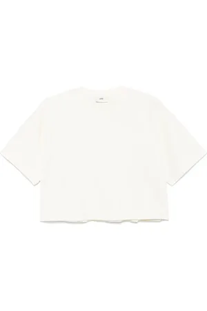 Autry Top, Dame, Hvid, S, Bomuld, Hvid Crew Neck Logo Patch T-shirt