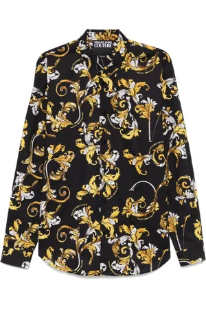 VERSACE Skjorte, Herre, Sort, 3XL, Sort Klassisk Skjorte Langærmet