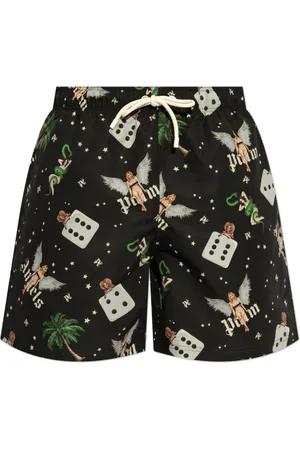 Palm Angels Badetøj, Herre, Sort, S, Polyester, Badeshorts med farverigt print