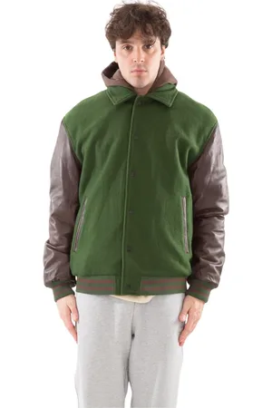 Timberland Jakke, Herre, Grøn, M, Læder, Klassisk Læder Letterman Jakke