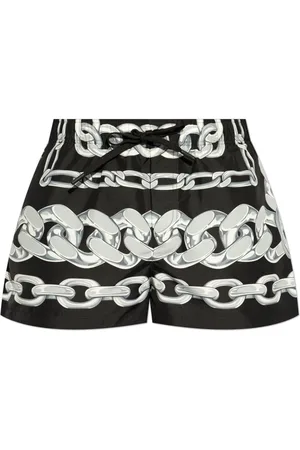 VERSACE Badetøj, Herre, Sort, XL, Polyester, Badeshorts med Medusa Chain print