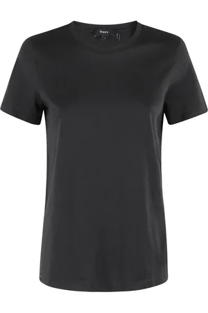 THEORY Top, Dame, Sort, S, Uld, Stilfuld Apex Tee til nemt brug