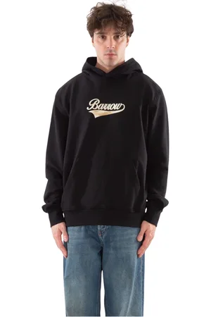 BARROW Sweathshirts & Hoodies, Herre, Sort, S, Bear Back Print Hoodie