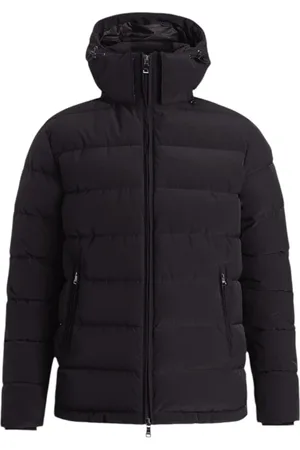 Oscar Jacobson Jakke, Herre, Blå, 3XL, Uld, Marineblå Hætte Puffer Jakke