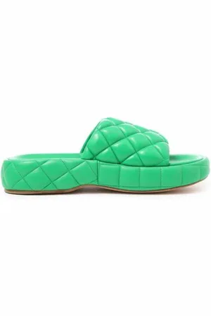 Bottega Veneta Sko, Dame, Grøn, 39 EU, Uld, Stilfulde sandaler til sommeroutfits