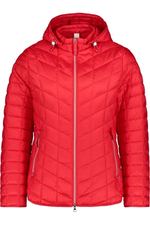 Betty Barclay Jakke, Dame, Rød, 3XL, Uld, Trendy udendørs jakke med aftagelig hætte