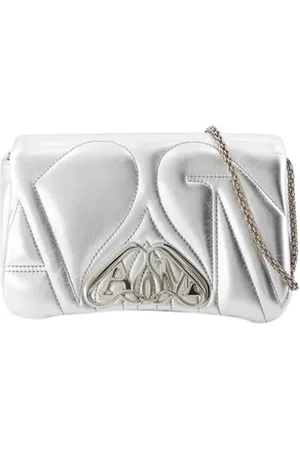 Alexander McQueen Taske, Dame, Grå, ONE SIZE, Uld, Laeder skuldertasker