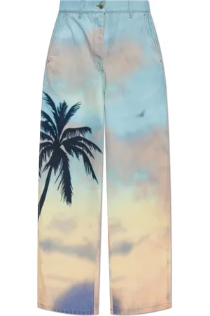 Palm Angels Jeans, Dame, Flerfarvet, W28, Bomuld, Jeans med print