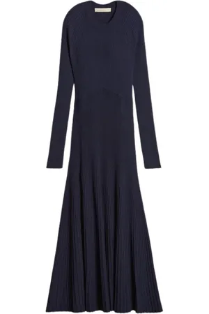 Vanessa Bruno Kjole, Dame, Blå, ONE SIZE, Uld, Marineblå Strik Kjole Elegant Stil