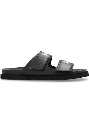 Palm Angels Sko, Dame, Sort, 40 EU, Læder, Læder Slides med Logo