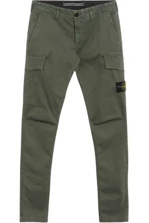 Stone Island Bukser, Herre, Grøn, W33, Uld, Skinny Cargo Bukser `Musk` Stilfuld Moderne