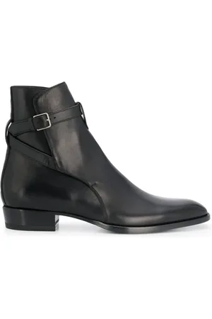 Saint Laurent Sko, Herre, Sort, 39 1/2 EU, Læder, Wyatt 30 Jodhpur Ankelstøvler