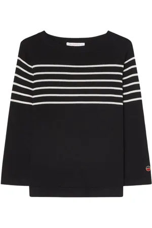 BUSNEL Strik, Dame, Sort, L, Uld, Helen Stribet Top