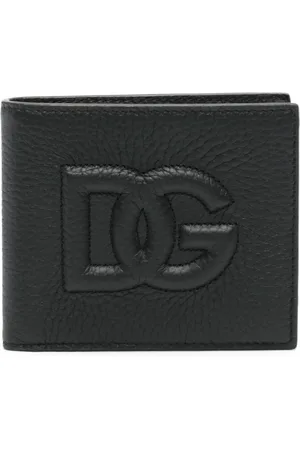 Dolce & Gabbana Tilbehør, Herre, Sort, ONE SIZE, Læder, Sort Pebble Læder Bifold Pung
