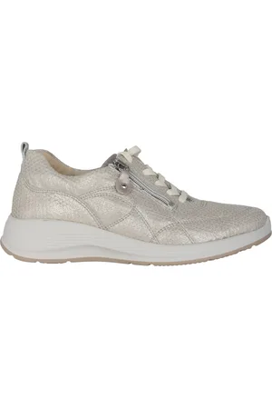 Waldläufer Sko, Dame, Grå, 42 EU, Læder, Brede Sneakers - Sølv