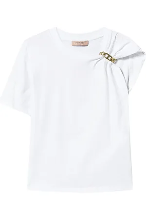 Twin-Set Top, Dame, Hvid, XL, Bomuld, Hvide T-shirts og Polos Kæde Strik