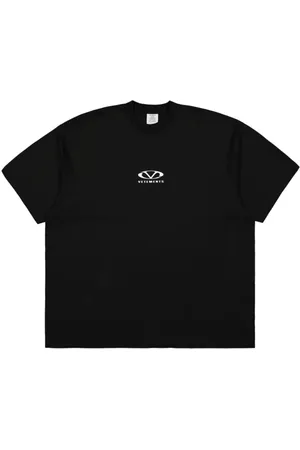 Vetements Top, Herre, Sort, XS, Sort Crew Neck Straight Hem Skjorte