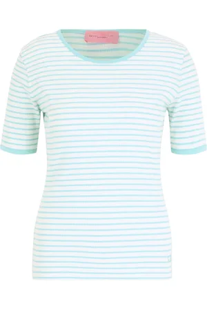 Betty Barclay Bluser & Skjorter, Dame, Flerfarvet, 4XL, Uld, Stribet Ribstrikket Skjorte Forårsmode
