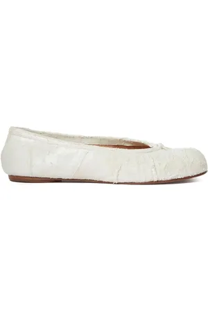 Maison Margiela Sko, Dame, Hvid, 39 EU, Læder, Hvide Tabi Tå Flade Sko