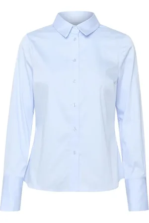 INWEAR Bluser & Skjorter, Dame, Blå, L, Bomuld, Pastelblå Klassisk Skjorte