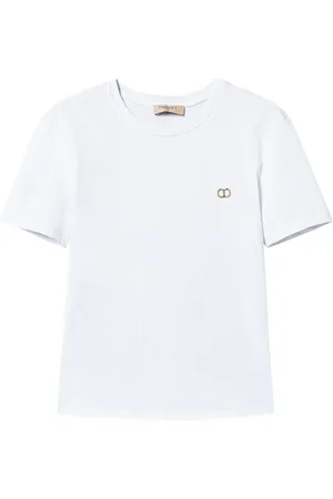 Twin-Set Top, Dame, Hvid, S, Bomuld, Hvide T-shirts og Polos med Logo