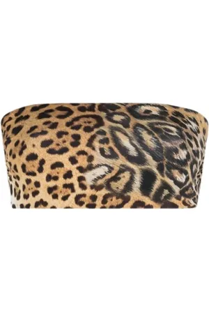 Roberto Cavalli Top, Dame, Brun, 2XS, Leopard Bandeau Top
