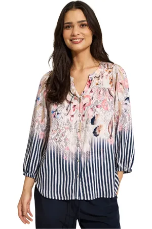 In Front Bluser & Skjorter, Dame, Flerfarvet, S, Nylon, Multifarvet Estra Skjortebluse