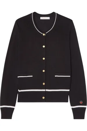 BUSNEL Strik, Dame, Sort, S, Bomuld, Kim Kontrast Cardigan