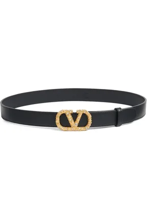 VALENTINO GARAVANI Tilbehør, Dame, Sort, 80 CM, Uld, Stilfuldt læderbælte med unikt design
