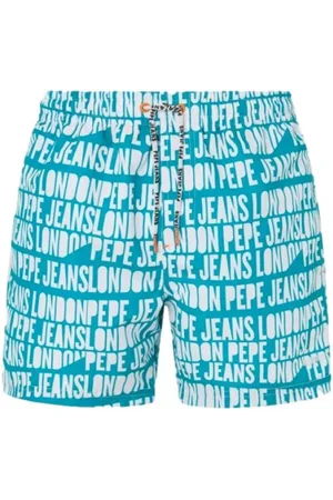 Pepe Jeans Badetøj, Herre, Blå, S, Mænds Logo Badeshorts Letvægts Hurtigtørrende