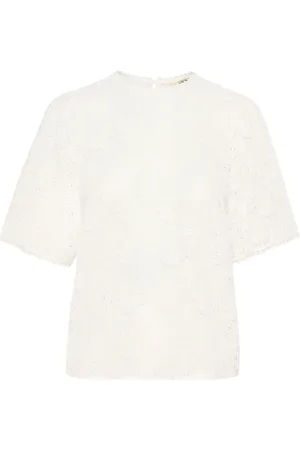Cream Top, Dame, Hvid, 2XL, Blonde T-shirt Top Sne Hvid