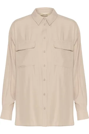Cream Bluser & Skjorter, Dame, , S, Uld, Stilfuld Crnola Skjorte med Lommer