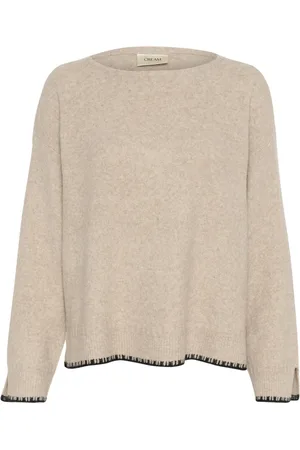 Cream Strik, Dame, , L, Uld, Strik Pullover String/Black