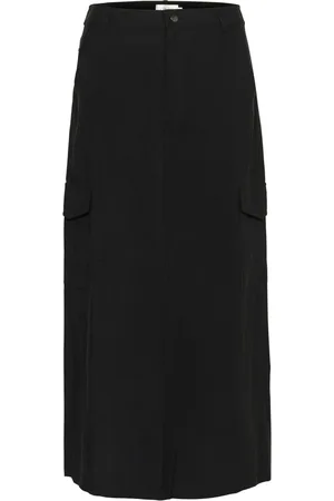 Cream Nederdel, Dame, Sort, XS, Polyester, Sort Nederdel med Sidelommer