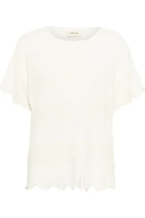 Cream Strik, Dame, Hvid, L, Nylon, Feminin Strik Pullover Snow