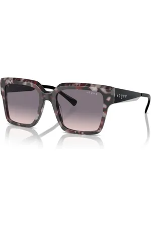 vogue Tilbehør, unisex, Grå, 54 MM, Uld, Firkantede acetatsolbriller med metalstempel